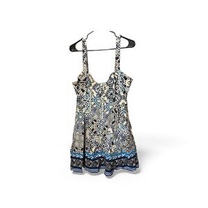 Avec Les Filles Blue and White Patterned Dress